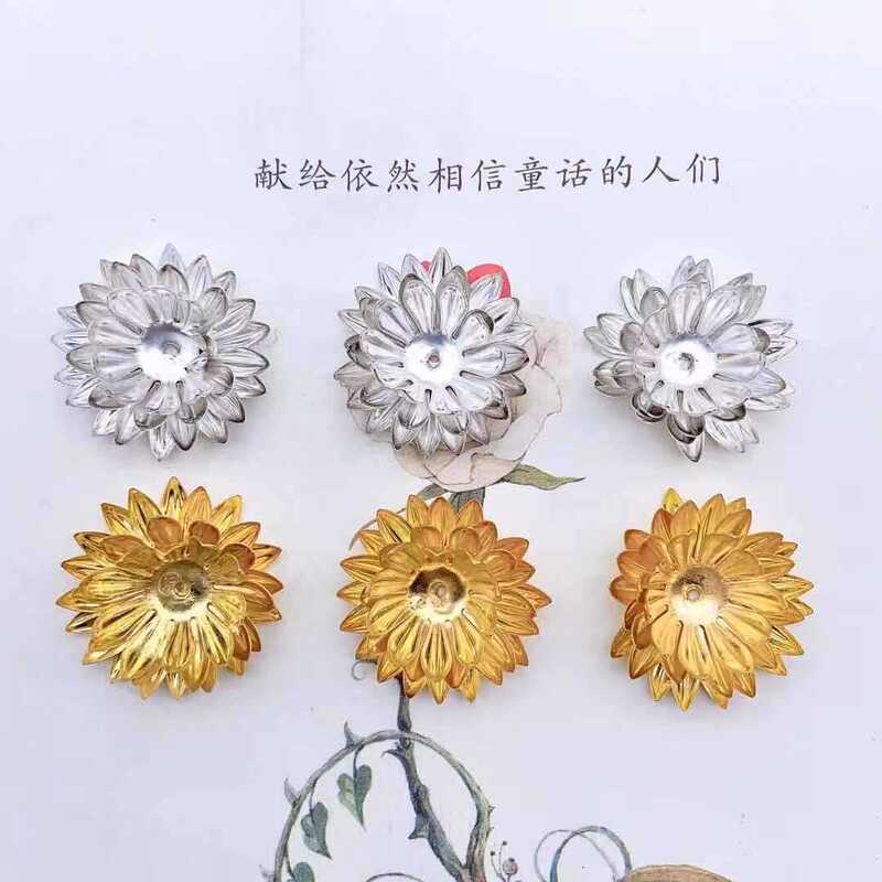 DIY jewelry accessories 28mm four-layer lotus flower holder antique hair accessories material ancient costume bridal headdress hairpin accessories