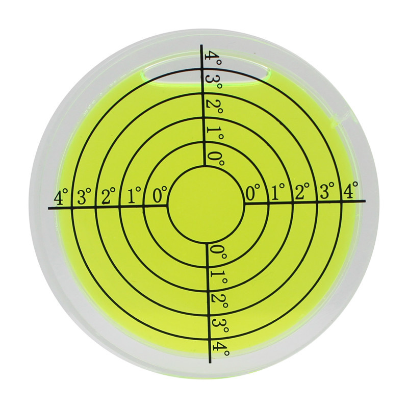 全透明双面观测小型水平泡珠圆盘水平仪水准泡绿水水泡尺寸66x10