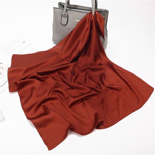 Solid color small square scarf for women retro silk scarf satin imitation silk simple versatile professional scarf spring and autumn FJ178