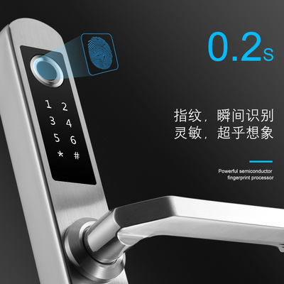 不锈钢304双面断桥铝庭院门户外防水指纹锁平移门推拉门塑钢门|ms