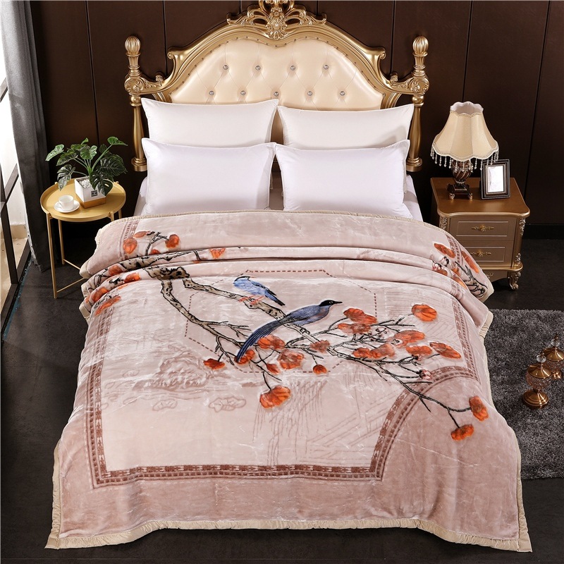 Wedding celebration bright red flannelette blanket Manufactor Direct selling Blanket thickening double-deck winter Raschel Blanket Single Double wholesale