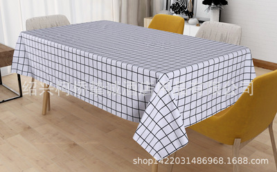跨境新品PVC格子印花防水防油护烫家用餐厅桌布茶几生日桌布订制