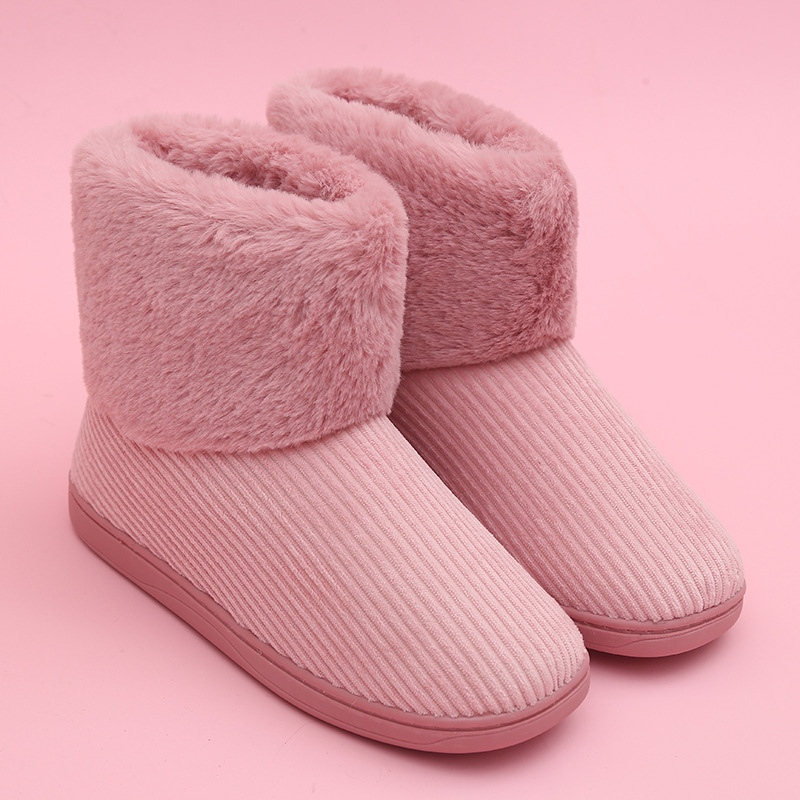 Comfortable High-Top Plush Couples Slippers