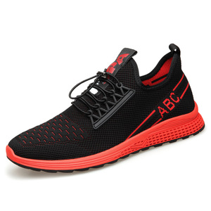夏季新款男鞋男士透气运动鞋内增高单鞋飞织休闲鞋男厂家一件代发
