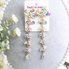 Fashionable extra-long long crystal earings, metal earrings, accessory, European style, wholesale