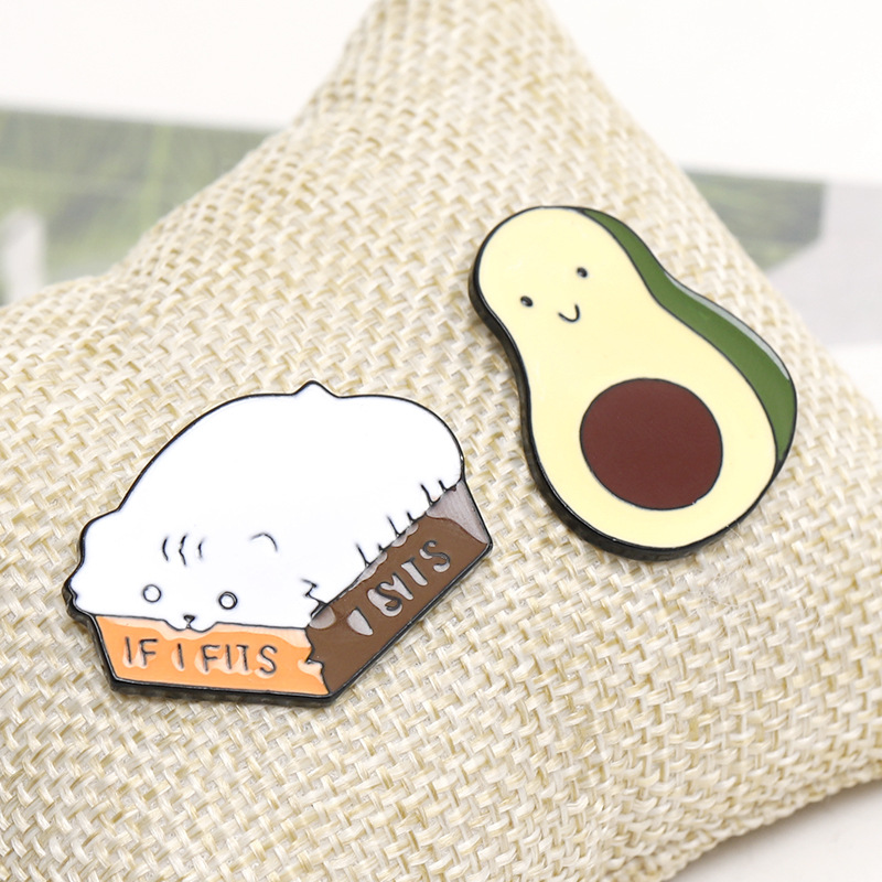 Fashion Cartoon Cute Box Cat Avocado Alloy Brooch display picture 4