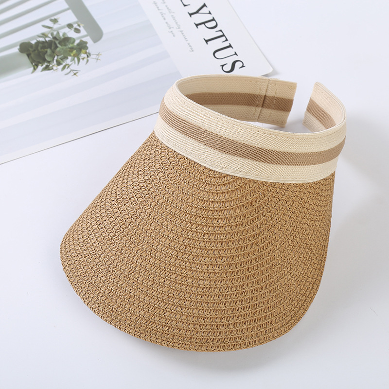 Children Unisex Lady Simple Style Solid Color Wide Eaves Straw Hat display picture 3