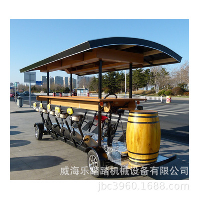 customized Scenic spot Multiplayer Pedal Riding Sightseeing Bicycle party Bar car Beer cold drink dining car