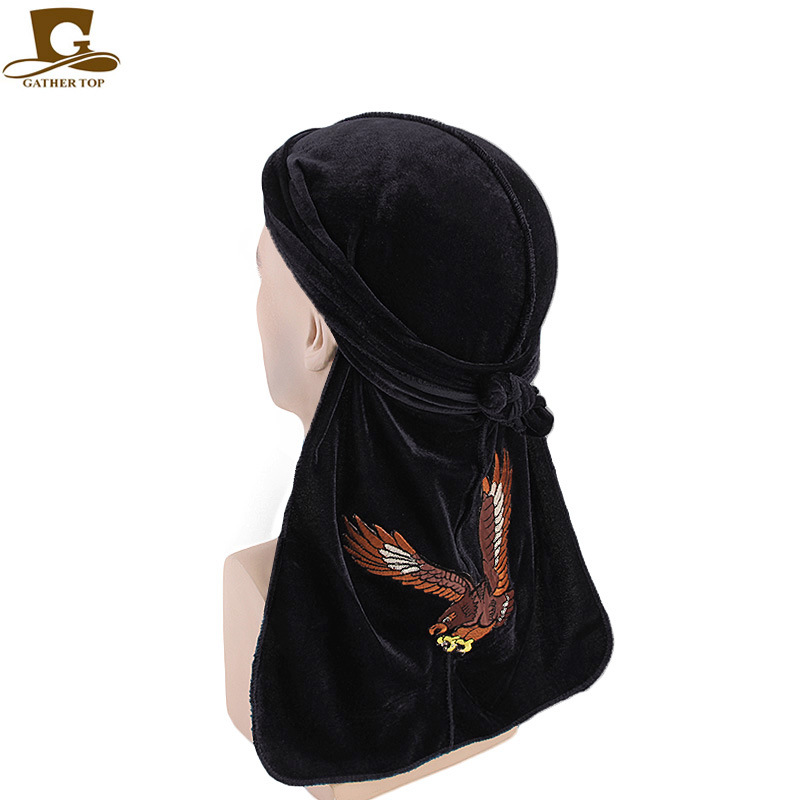 European and American popular golden velvet pirate hat eagle…