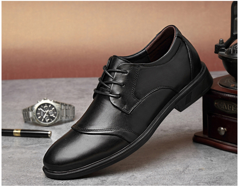 Scarpe uomo pelle stringate casual eleganti rialzate comode_voghion.com