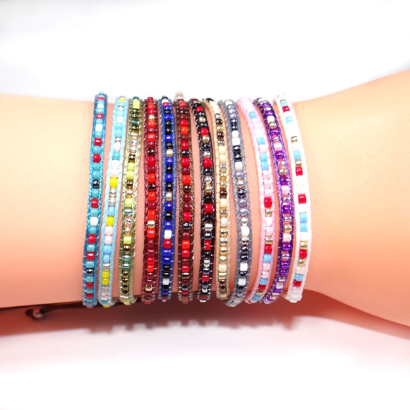 1 Piece Simple Style Round Multicolor Rope Beaded Knitting Women's Bracelets display picture 4