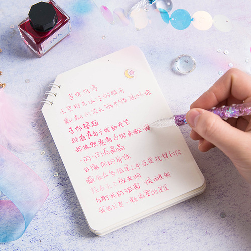 Dream Catcher Glass Pen Diamond Colorful Gift Box Set Signature Pen Business Gift Glass Pen Student Use Ballpoint Pen