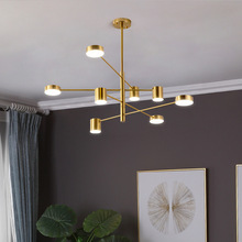 北歐風格客廳吊燈后現代簡約個性設計師餐廳燈飾創意led金色燈具