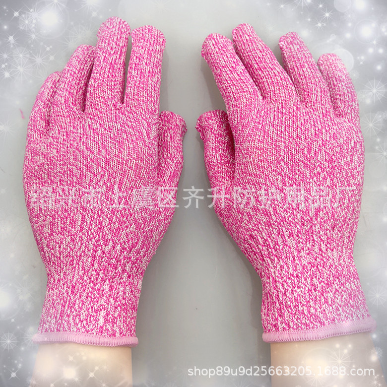 Color 5-nivel anti-corte de cuchillo hombres y mujeres adultos niños protectores HPPE rojo amarillo azul guantes