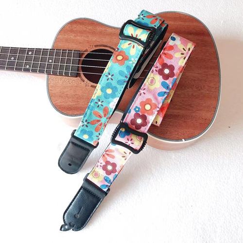 Canvas printed ukulele strap small guitar cartoon strap wholesale ukulele strap guitar strap