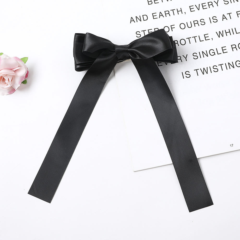 New Fashion Satin Double Sided Ribbon Ribbon Bow Hair Clip Solid Color Cheap Long Ribbon Wholesale display picture 6