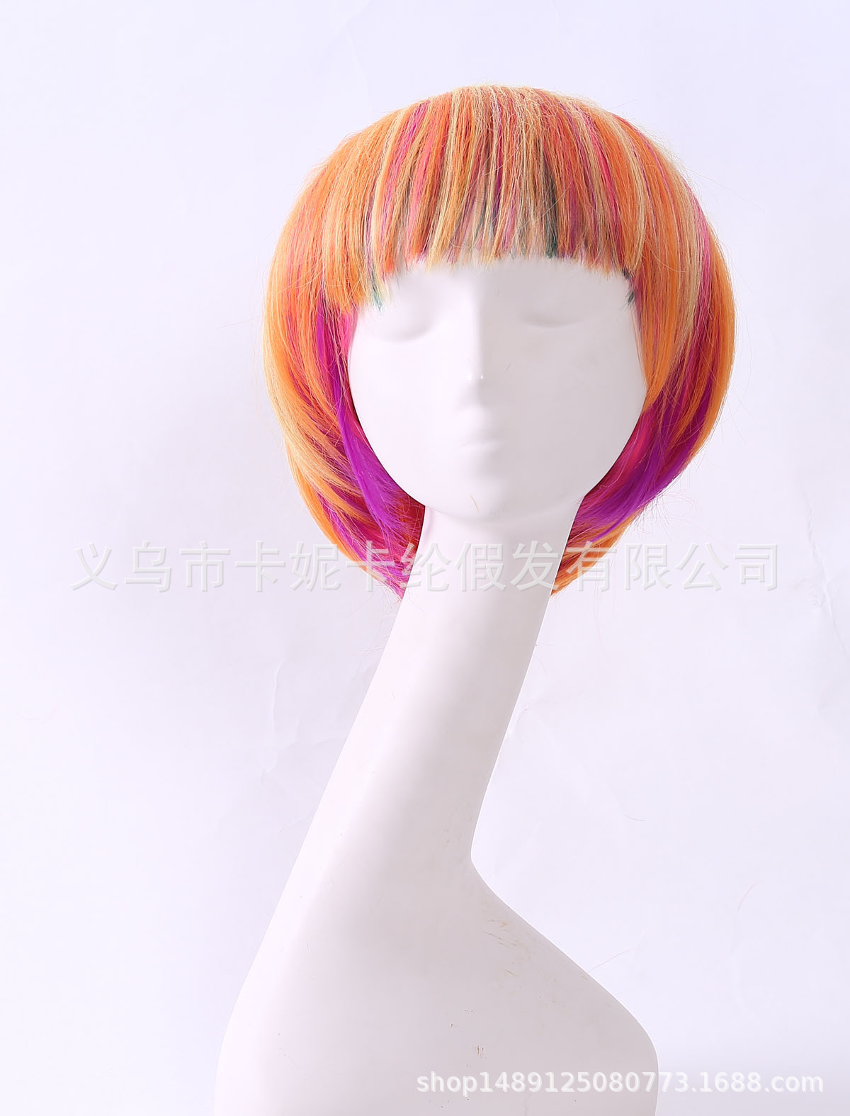 BOB estudiante cabello cabello corto europeo y americano moda nuevo rojo amarillo