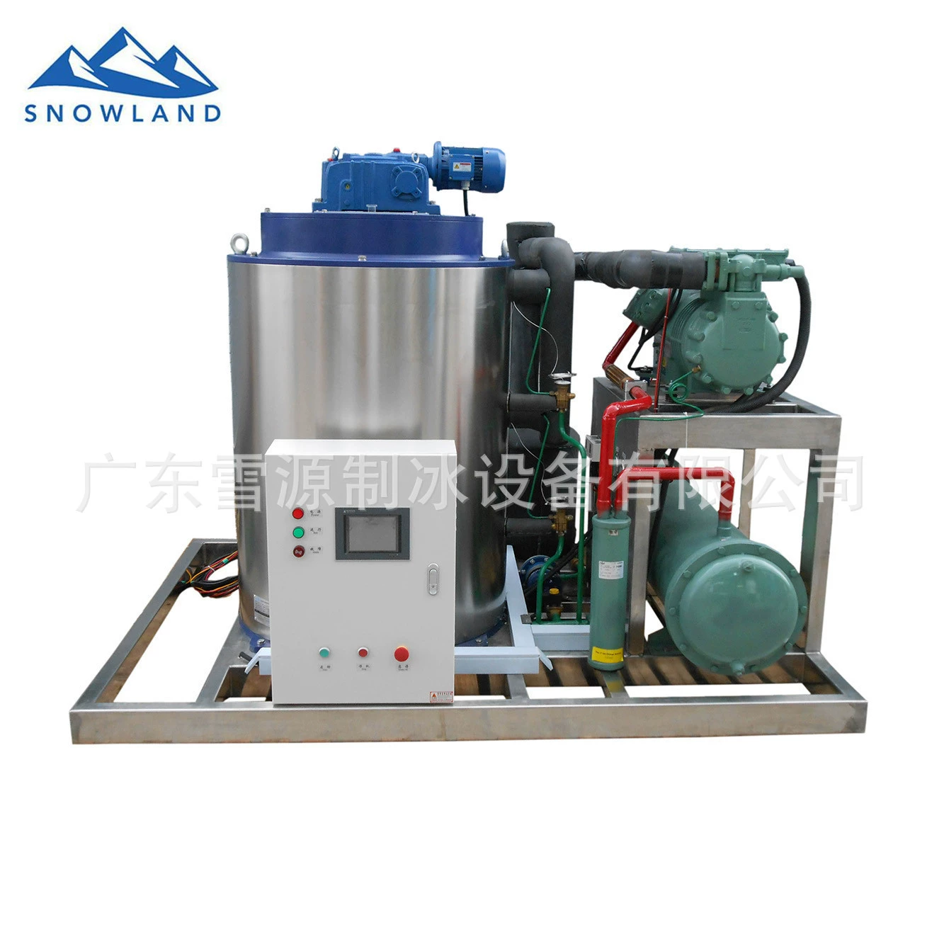 Машина для производства мелкого чешуйчатого льда Snowland 3 тонны для предварительного охлаждения фруктов и овощей, предназначенная для сохранения холодовой цепи сельскохозяйственной продукции.