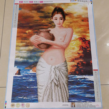 5D钻石画绣好的成品图抱陶女非满钻纯手工贴十字绣成品出售一件发