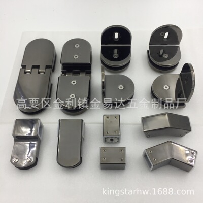 廠家供應淋浴房五金配件套裝 玻璃門五金配件 黑钛玻璃門套