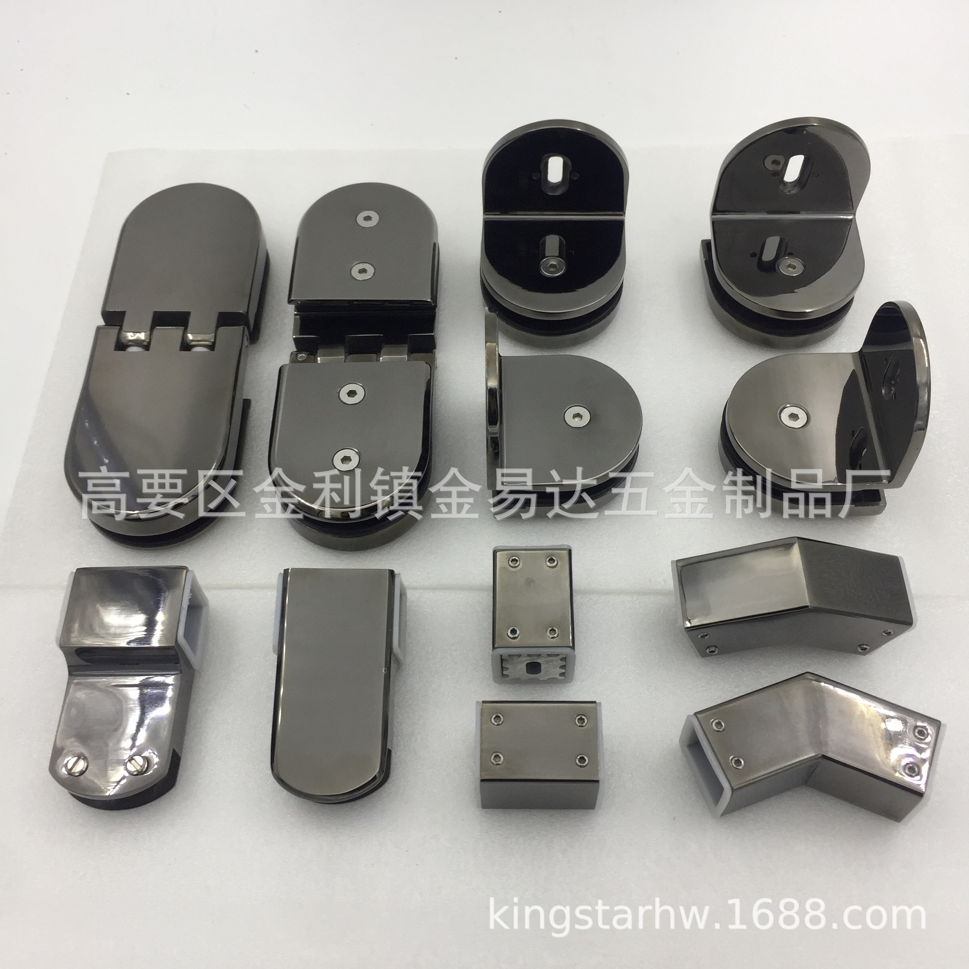 廠家供應淋浴房五金配件套裝 玻璃門五金配件 黑钛玻璃門套