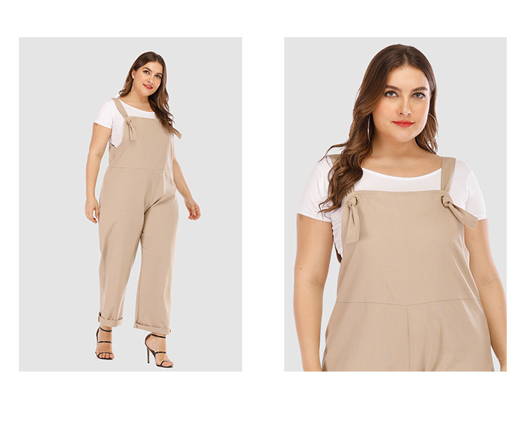 Plus Size Solid Color Wild Loos Jumpsuit NSJR17205