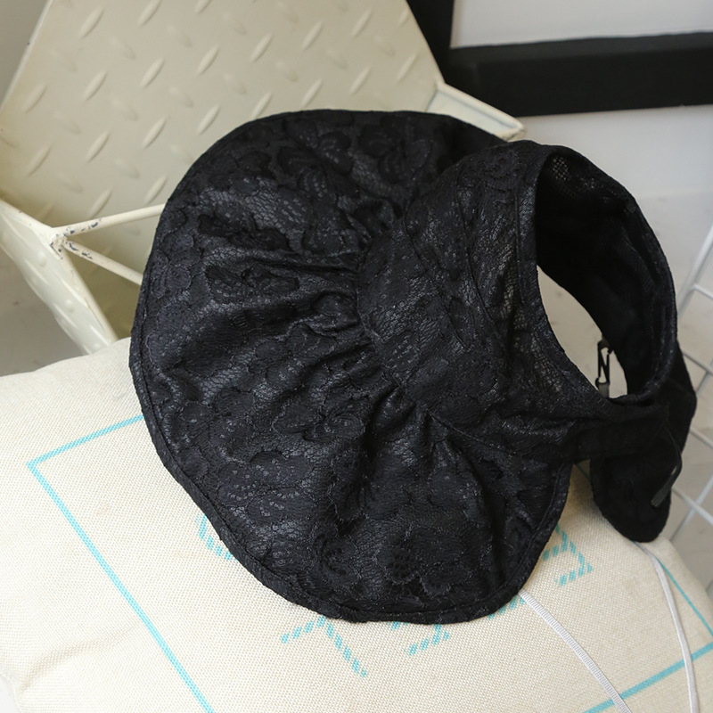 Korean Sunshade Lace Empty Top Foldable Hat display picture 7