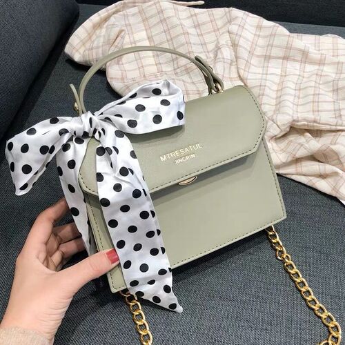 Polka dot striped slender tie bag handle silk scarf small ribbon decorative scarf bag strap women's scarf women