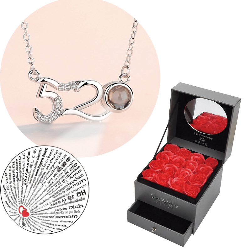 创意款生日礼物女生闺蜜特别送女友浪漫520情人节纯银项链代发