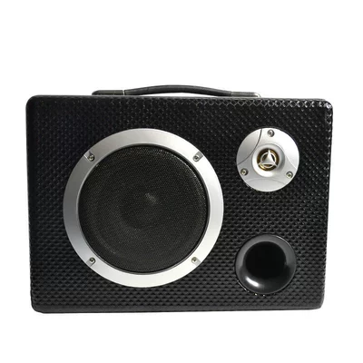6inch Square-Shaped Home Computer Subwoofer Car Bluetooth Speaker Outdoor Portable Car-Mounted Pu Leather Stereo (Car speaker/subwoofer)