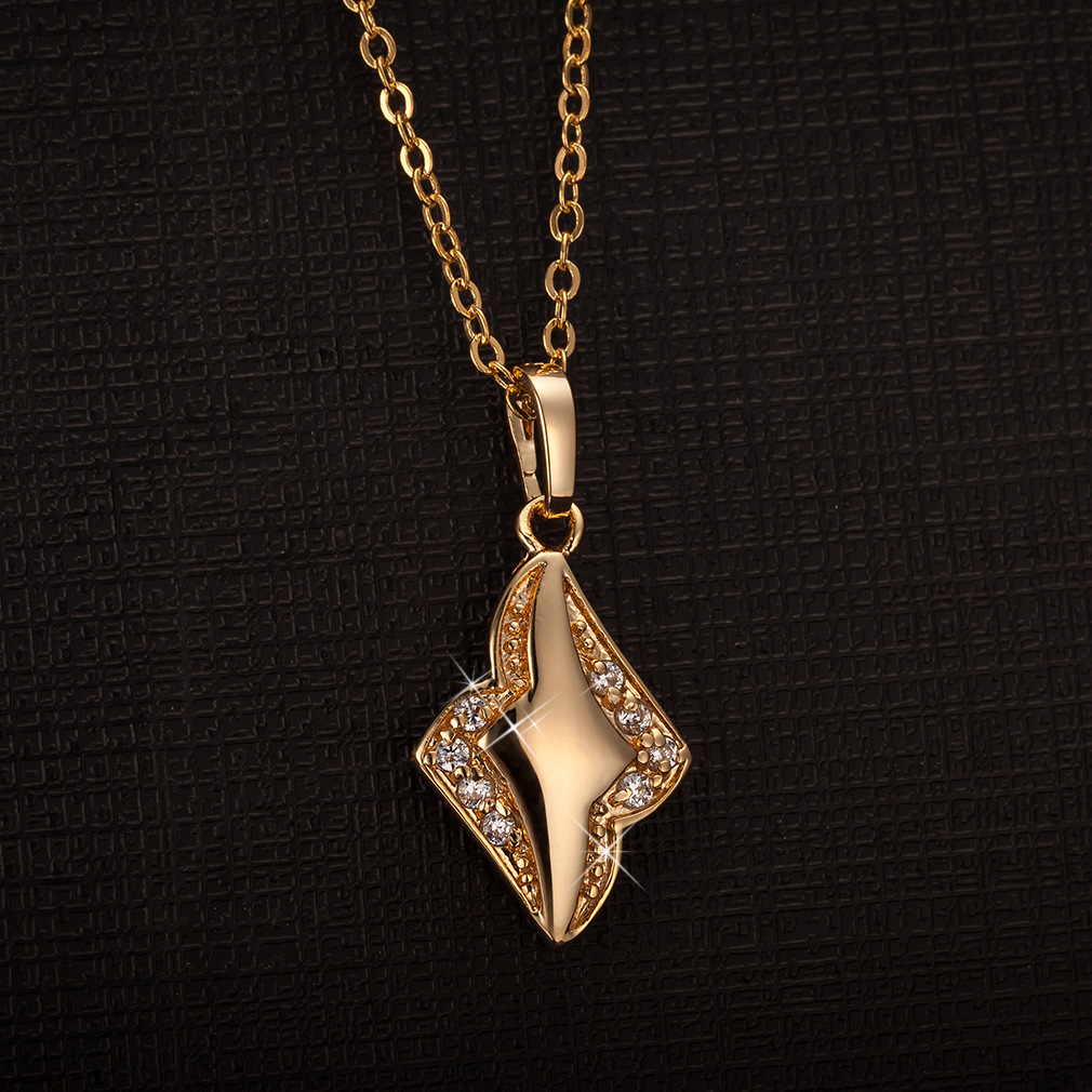 Brand copper necklace with zircon
