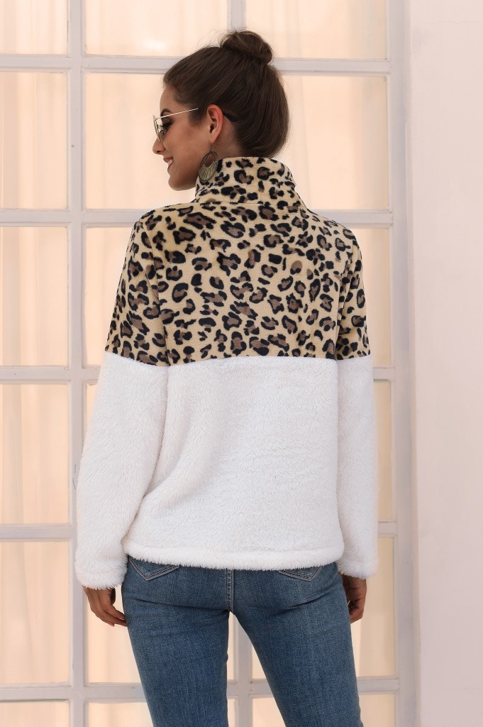 Damen Hoodie Langarm Hoodies & Sweatshirts Reiß Verschluss Lässig Leopard display picture 6