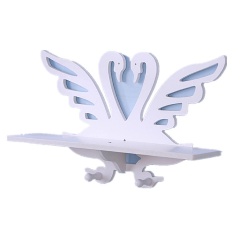 Procesamiento personalizado estantes de pared dormitorio sala de estar TV fondo cisne pared colgante sin perforación pared decoración divisoria