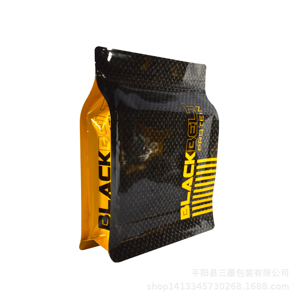 牛肉干茶叶葡萄干食品坚果黑咖啡八边封拉链立体塑料包装袋子批发