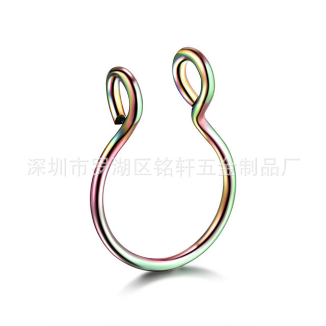 欧美个性鼻钉简约c字开口小鼻环防过敏钛钢u型鼻夹潮流耳骨夹唇夹 价格 厂家 哪里买 我有货