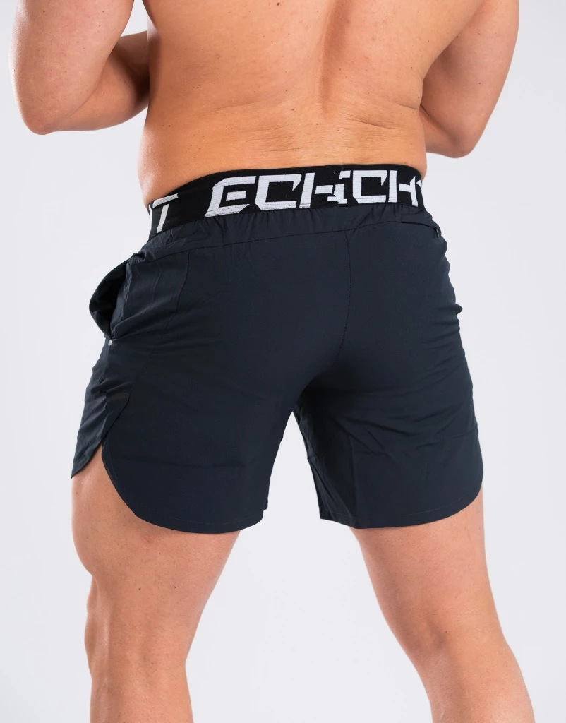 Men's Stretch Workout Shorts, Flexible Gym Training Shorts For Muscle Fit, Quick-Dry Athletic Shorts_viptrois.com