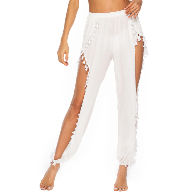 beach trousers open-ended loose Chiffon wide-legged trousers 