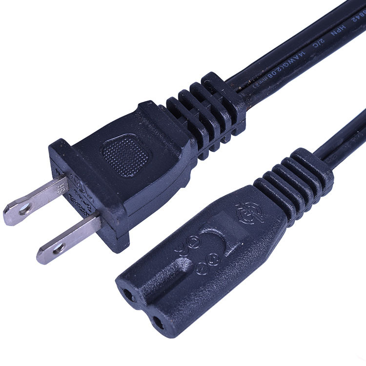 电源线插头 两芯国标 扁插带8字尾 8字管 笔记本电脑