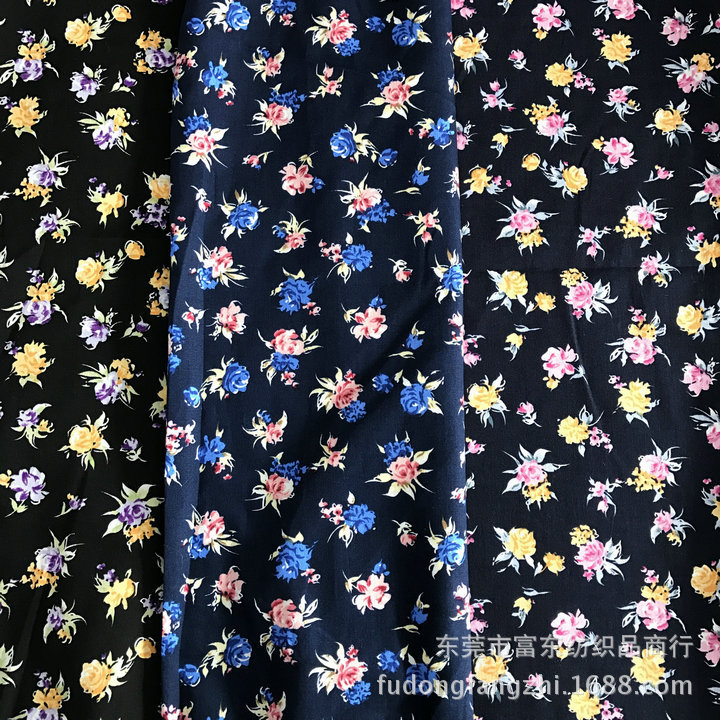 现货批发印花棉布 夏季女装衬衫印花布 纯棉府绸印小碎花