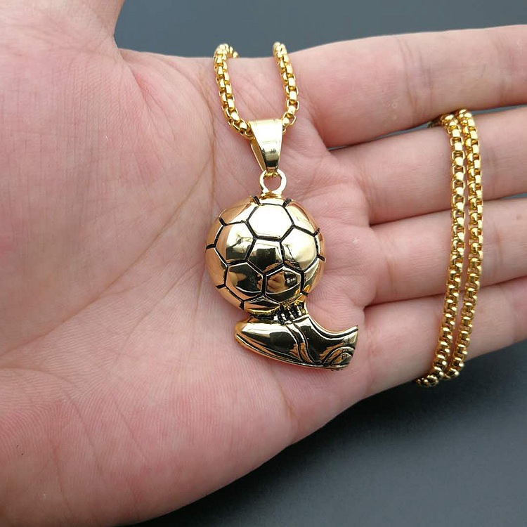 Football Pattern 1 Piece 51*31mm Titanium Steel Football Pendant