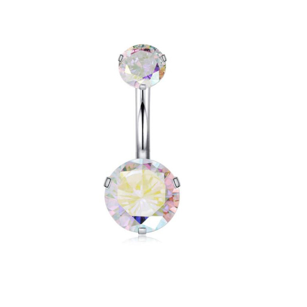 10-Piece Zircon Navel Ring Set Stainless Steel Belly Button Jewelry Dangle detail image 12