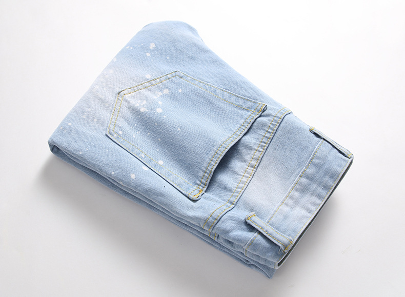 Nouveaux jeans usés pour hommes, jeans droits tendance et décontractés_voghion.com