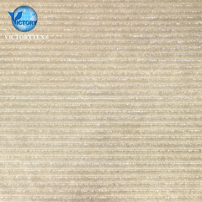 Knit Drop Needle Rib Stretch Velour Velvet Fabric