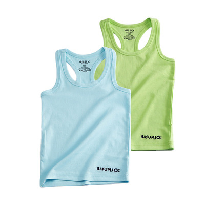 Children's Vests summer Large Boy Sleeveless The I-shaped vest Solid Korean Edition Children's clothing Primer jacket Versatile