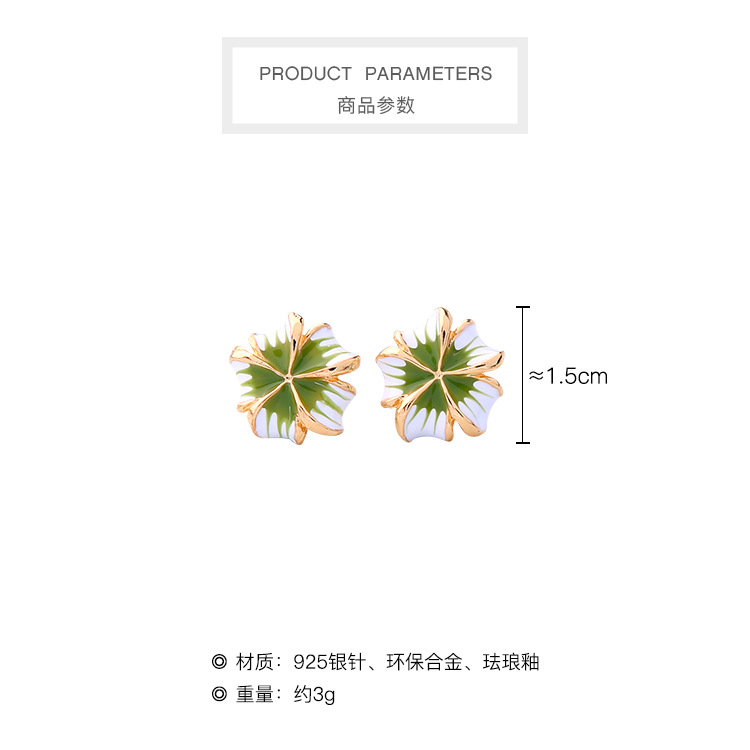 S925 Silver Pin Earrings Fashion Enamel Glaze Earrings Girl Cute Macarons Flower Earrings display picture 17