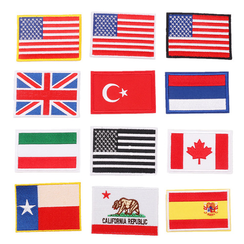 Jiu Shao's new American flag embroidered cloth stickers for hats and clothing badges decorative patches and sequins mixed embroidery custom-made