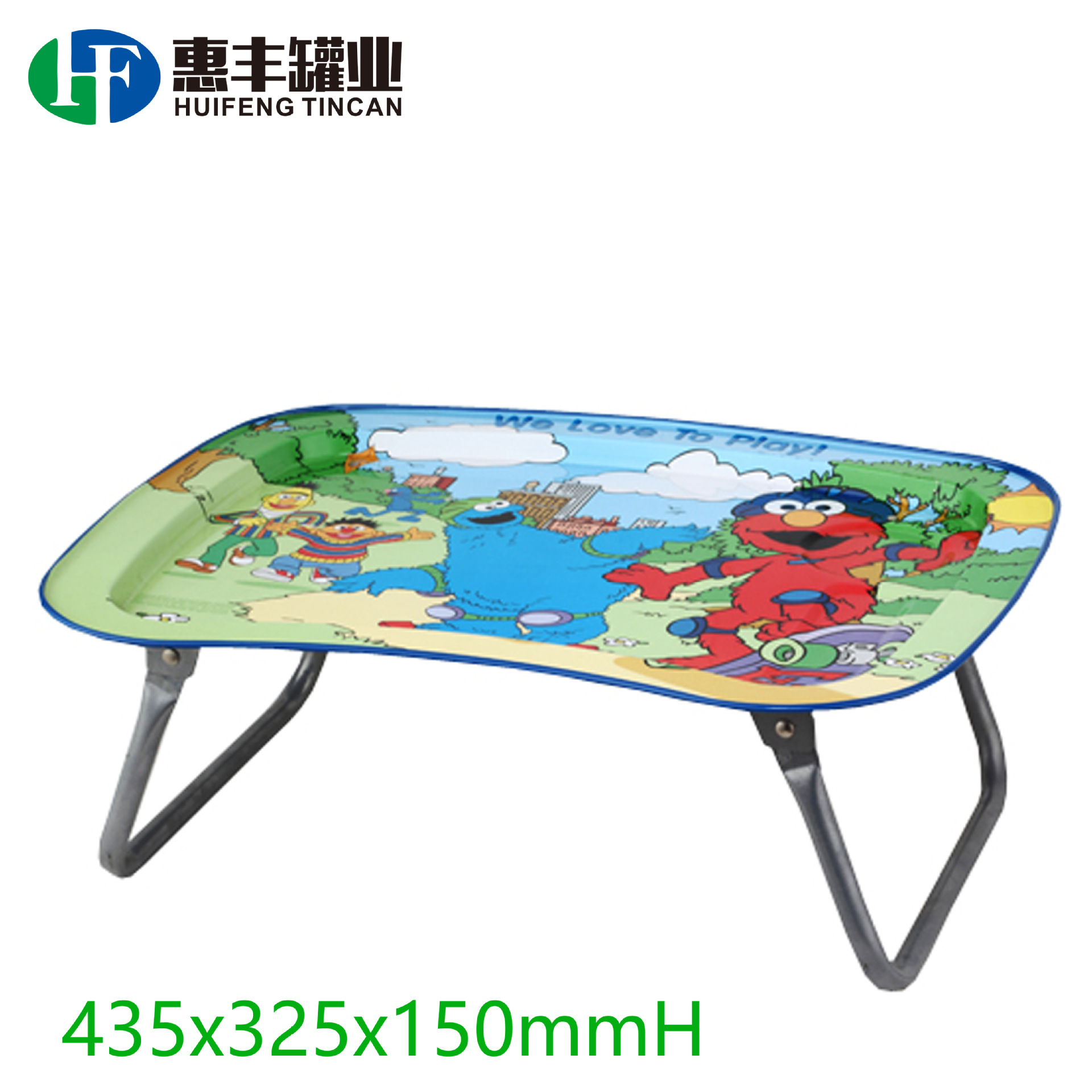 东莞五金铁盒厂生产腰子形金属托盘 家居带脚马口铁托盘TV tray