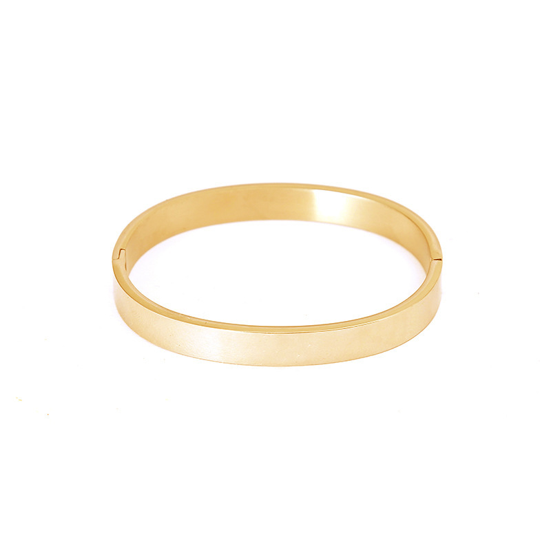 2020跨境熱銷橢圓形光面簡約情侶手環不鏽鋼推拉手镯飾品工廠代發