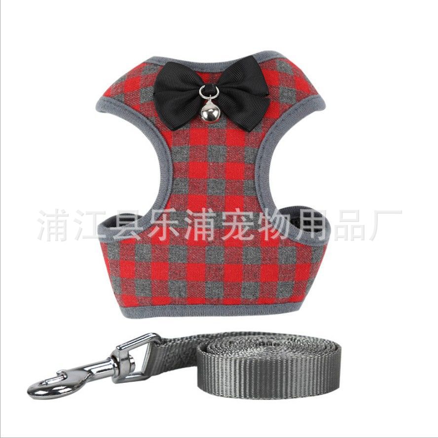 狗狗牽引繩狗鏈批發鈴铛領結款貓咪泰迪比熊博美雪納瑞小型犬狗繩