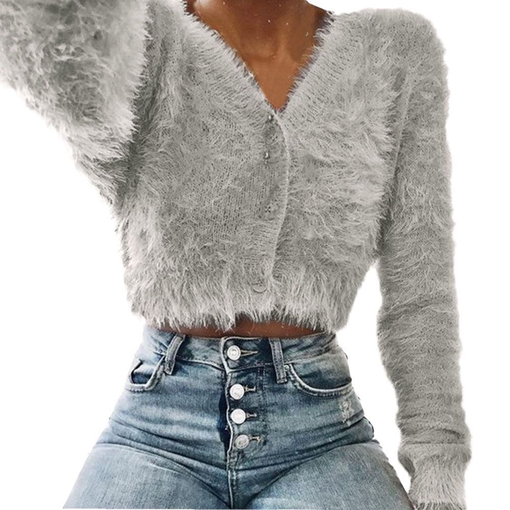 Explosive Autumn and Winter Women's Loose Furry Sweater